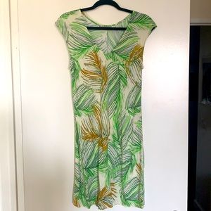 Jams World Sherry Dress Palm Print Rayon Sz S